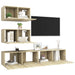 Set dulapuri TV, 4 piese, stejar sonoma, lemn prelucrat - WALTI WALTI