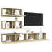Set dulapuri TV, 4 piese, stejar sonoma, lemn prelucrat - WALTI WALTI