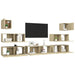 Set dulapuri TV, 7 piese, stejar sonoma, lemn prelucrat - WALTI WALTI