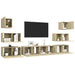 Set dulapuri TV, 8 piese, stejar sonoma, lemn prelucrat - WALTI WALTI