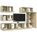 Set dulapuri TV, 6 piese, stejar sonoma, lemn prelucrat - WALTI WALTI
