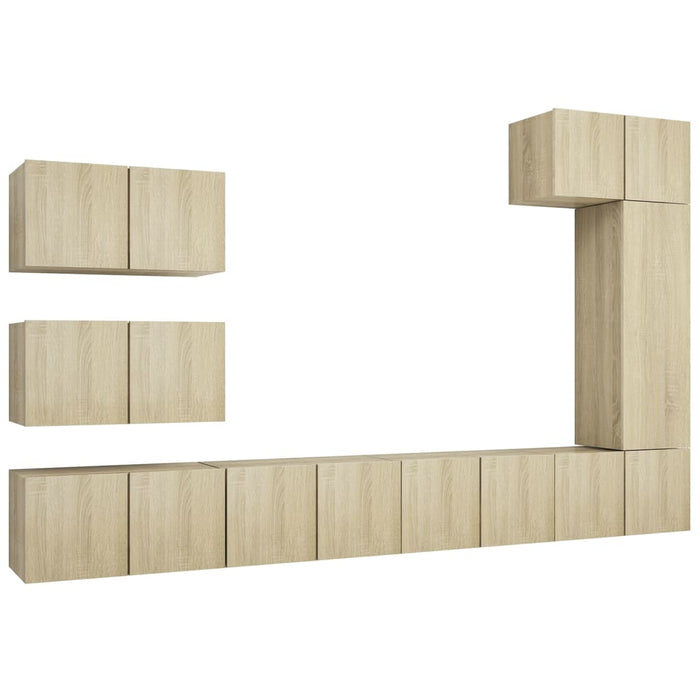 Set dulapuri TV, 8 piese, stejar sonoma, lemn prelucrat - WALTI WALTI