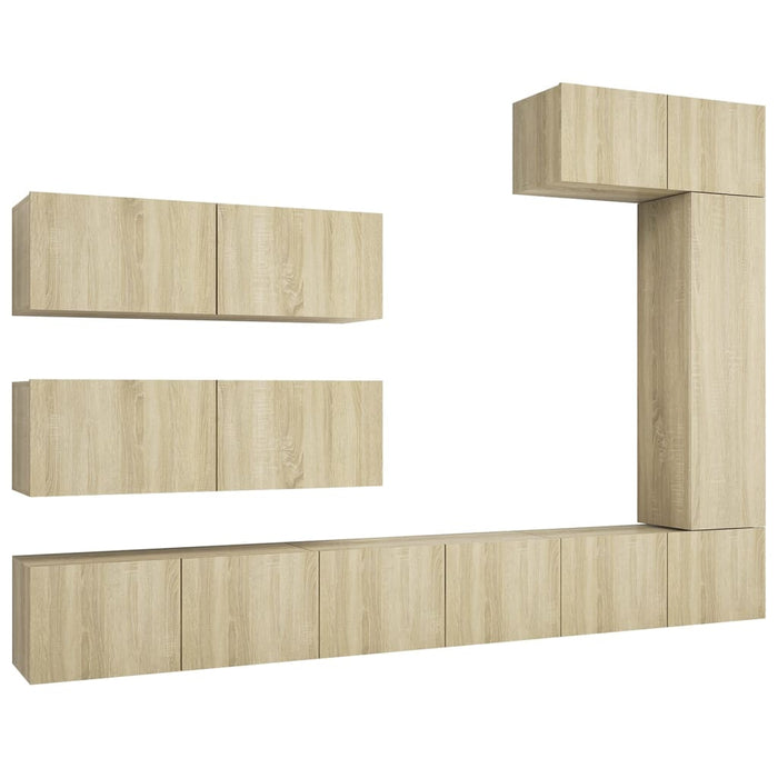 Set de dulapuri TV, 7 piese, stejar sonoma, lemn prelucrat - WALTI WALTI