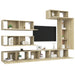 Set de dulapuri TV, 7 piese, stejar sonoma, lemn prelucrat - WALTI WALTI
