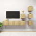 Set dulapuri TV, 6 piese, stejar sonoma, lemn prelucrat - WALTI WALTI