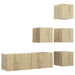 Set dulapuri TV, 5 piese, stejar sonoma, lemn prelucrat - WALTI WALTI