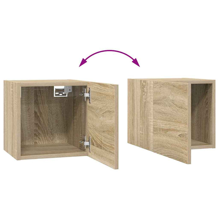 Set dulap TV, 8 piese, stejar sonoma, lemn prelucrat - WALTI WALTI