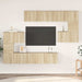 Set dulap TV, 8 piese, stejar sonoma, lemn prelucrat - WALTI WALTI