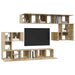 Set dulapuri TV, 10 piese, stejar sonoma, lemn prelucrat - WALTI WALTI