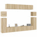 Set dulap TV, 8 piese, stejar sonoma, lemn prelucrat - WALTI WALTI