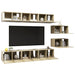Set dulapuri TV, 8 piese, stejar sonoma, lemn prelucrat - WALTI WALTI