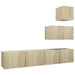 Set dulapuri TV, 4 piese, stejar sonoma, lemn prelucrat - WALTI WALTI
