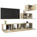 Set dulapuri TV, 4 piese, stejar sonoma, lemn prelucrat - WALTI WALTI