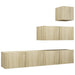 Set dulapuri TV, 4 piese, stejar sonoma, lemn prelucrat - WALTI WALTI