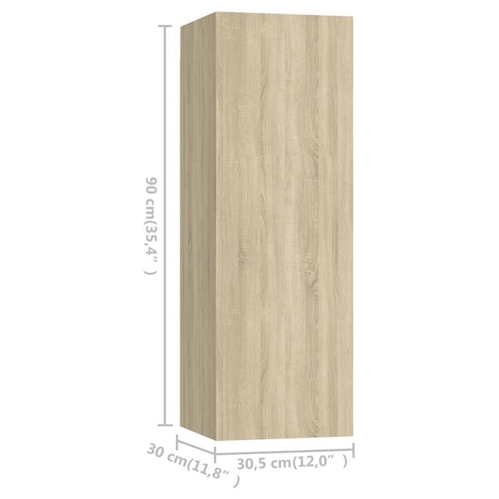 Dulapuri TV 4 buc. stejar Sonoma 30,5x30x90 cm, lemn prelucrat - WALTI WALTI