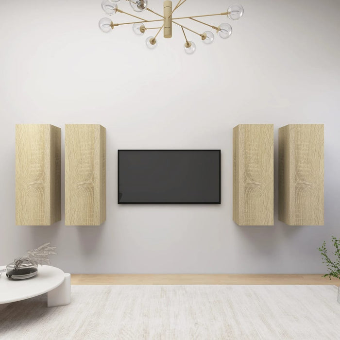 Dulapuri TV 4 buc. stejar Sonoma 30,5x30x90 cm, lemn prelucrat - WALTI WALTI