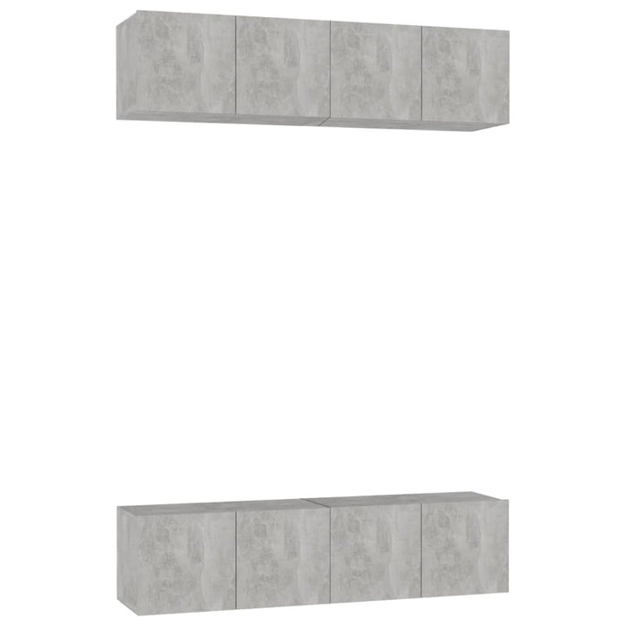 Dulapuri TV, 4 piese, gri beton, 60x30x30 cm, lemn prelucrat - WALTI WALTI