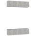 Dulapuri TV, 4 piese, gri beton, 60x30x30 cm, lemn prelucrat - WALTI WALTI