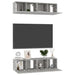 Dulapuri TV, 4 piese, gri beton, 60x30x30 cm, lemn prelucrat - WALTI WALTI