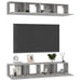 Dulapuri TV, 4 buc., gri beton, 80x30x30 cm, lemn prelucrat - WALTI WALTI