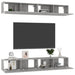 Dulapuri TV, 4 buc, gri beton, 100x30x30 cm, lemn prelucrat - WALTI WALTI