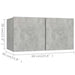 Set dulapuri TV, 4 piese, gri beton, lemn prelucrat - WALTI WALTI