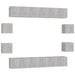 Set de dulapuri TV, 10 piese, gri beton, lemn prelucrat - WALTI WALTI