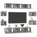 Set de dulapuri TV, 10 piese, gri beton, lemn prelucrat - WALTI WALTI