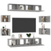 Set de dulap TV, 8 piese, gri beton, lemn prelucrat - WALTI WALTI