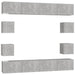Set dulapuri TV, 8 piese, gri beton, lemn prelucrat - WALTI WALTI