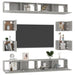 Set dulapuri TV, 8 piese, gri beton, lemn prelucrat - WALTI WALTI