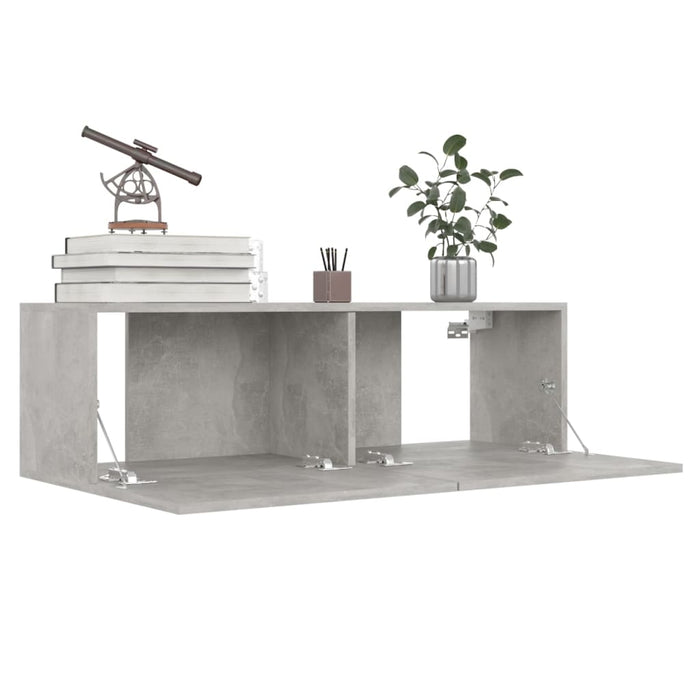 Set dulapuri TV, 8 piese, gri beton, lemn prelucrat - WALTI WALTI