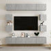 Set dulapuri TV, 8 piese, gri beton, lemn prelucrat - WALTI WALTI