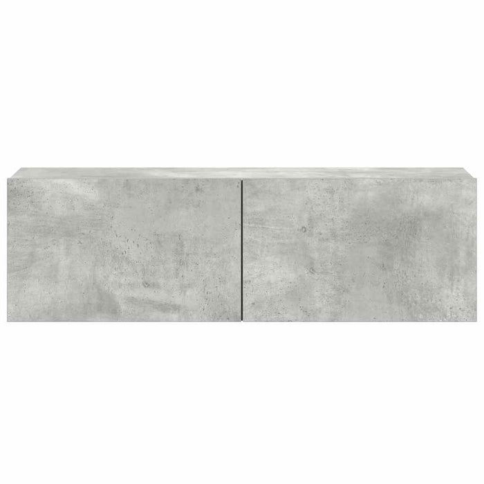 Set de dulapuri TV, 3 piese, gri beton, lemn prelucrat WALTI