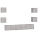Set de dulapuri TV, 7 piese, gri beton, lemn prelucrat - WALTI WALTI
