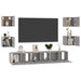 Set de dulapuri TV, 7 piese, gri beton, lemn prelucrat - WALTI WALTI