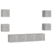 Set de dulapuri TV, 6 piese, gri beton, lemn prelucrat - WALTI WALTI
