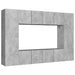 Set de dulapuri TV, 8 piese, gri beton, lemn prelucrat - WALTI WALTI