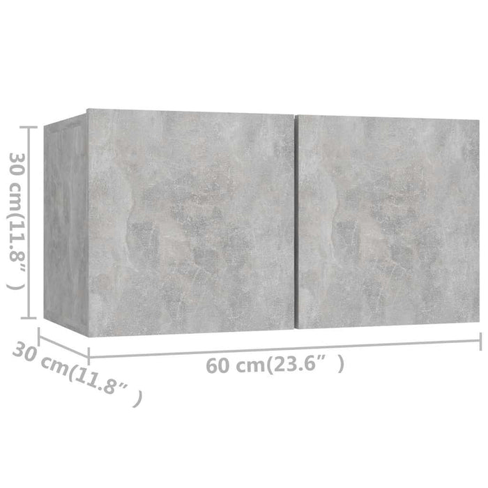 Set de dulapuri TV, 8 piese, gri beton, lemn prelucrat - WALTI WALTI