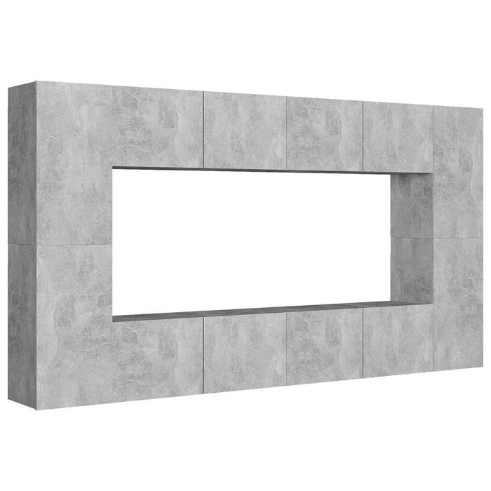 Set de dulapuri TV, 8 piese, gri beton, lemn prelucrat - WALTI WALTI