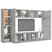 Set de dulapuri TV, 8 piese, gri beton, lemn prelucrat - WALTI WALTI