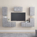 Set de dulapuri TV, 7 piese, gri beton, lemn prelucrat - WALTI WALTI