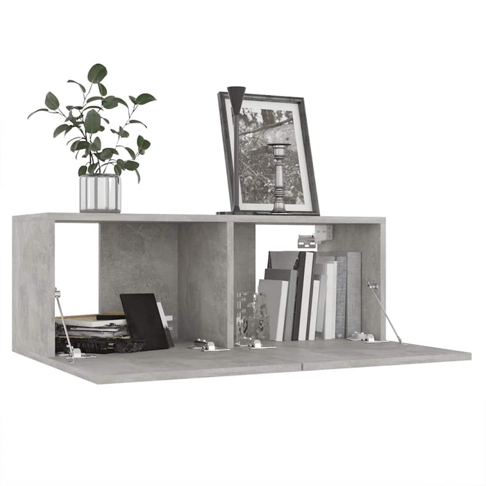 Set de dulapuri TV, 7 piese, gri beton, lemn prelucrat - WALTI WALTI