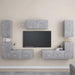 Set de dulapuri TV, 7 piese, gri beton, lemn prelucrat - WALTI WALTI