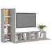 Set de dulapuri TV, 4 piese, gri beton, lemn prelucrat - WALTI WALTI