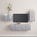 Set de dulapuri TV, 4 piese, gri beton, lemn prelucrat - WALTI WALTI