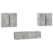 Set de dulapuri TV, 6 piese, gri beton, lemn prelucrat - WALTI WALTI