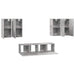 Set de dulapuri TV, 6 piese, gri beton, lemn prelucrat - WALTI WALTI