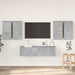 Set de dulapuri TV, 6 piese, gri beton, lemn prelucrat - WALTI WALTI