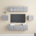 Set de dulapuri TV, 6 piese, gri beton, lemn prelucrat - WALTI WALTI